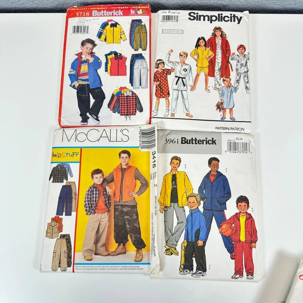 VTG Lot of 11 Kids Boys Sewing Patterns Simplicity Butterick McCalls Shirt Pants
